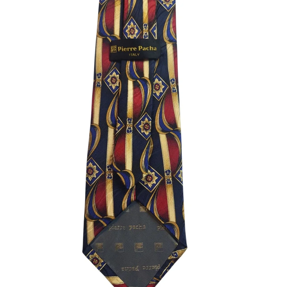 Pierre Pacha Silk Necktie Italy Designer Patterned Men's Tie